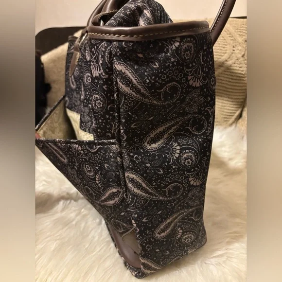 🤎🤎American Living Paisley Tote Bag with Brown Accents luggage .🤎🤎BOX B - Picture 9 of 12